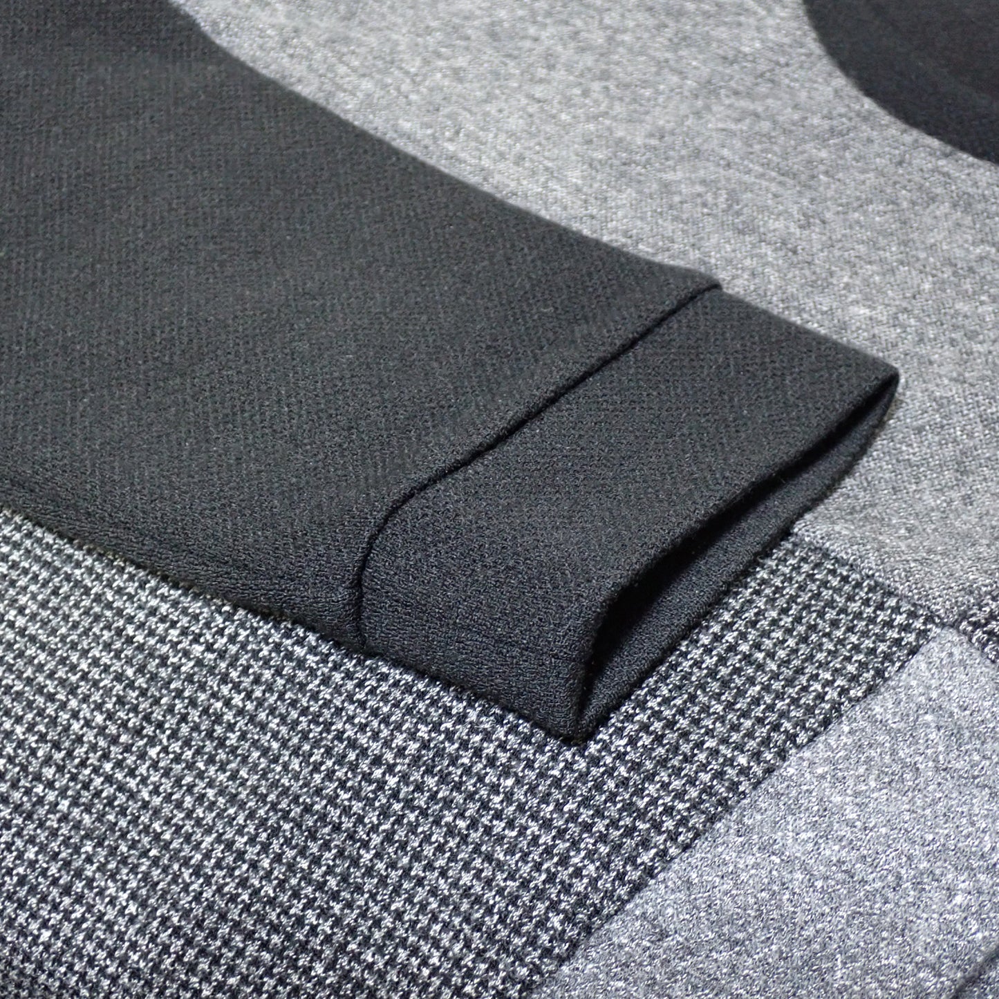 BLACK LABEL ブラックレーベル クレストブリッジ パッチワーク トレーナー ブラック スウェット