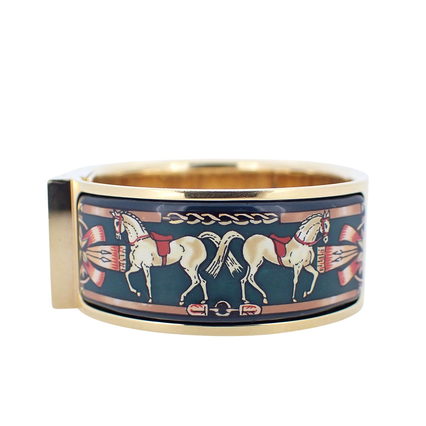 HERMES エルメス ロケ バングル ウォッチ LO1.201 七宝焼き グリーン レディース 腕時計