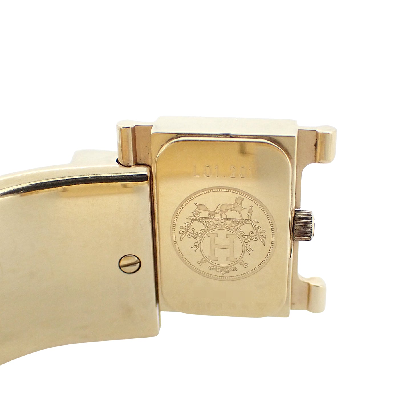 HERMES エルメス ロケ バングル ウォッチ LO1.201 七宝焼き グリーン レディース 腕時計