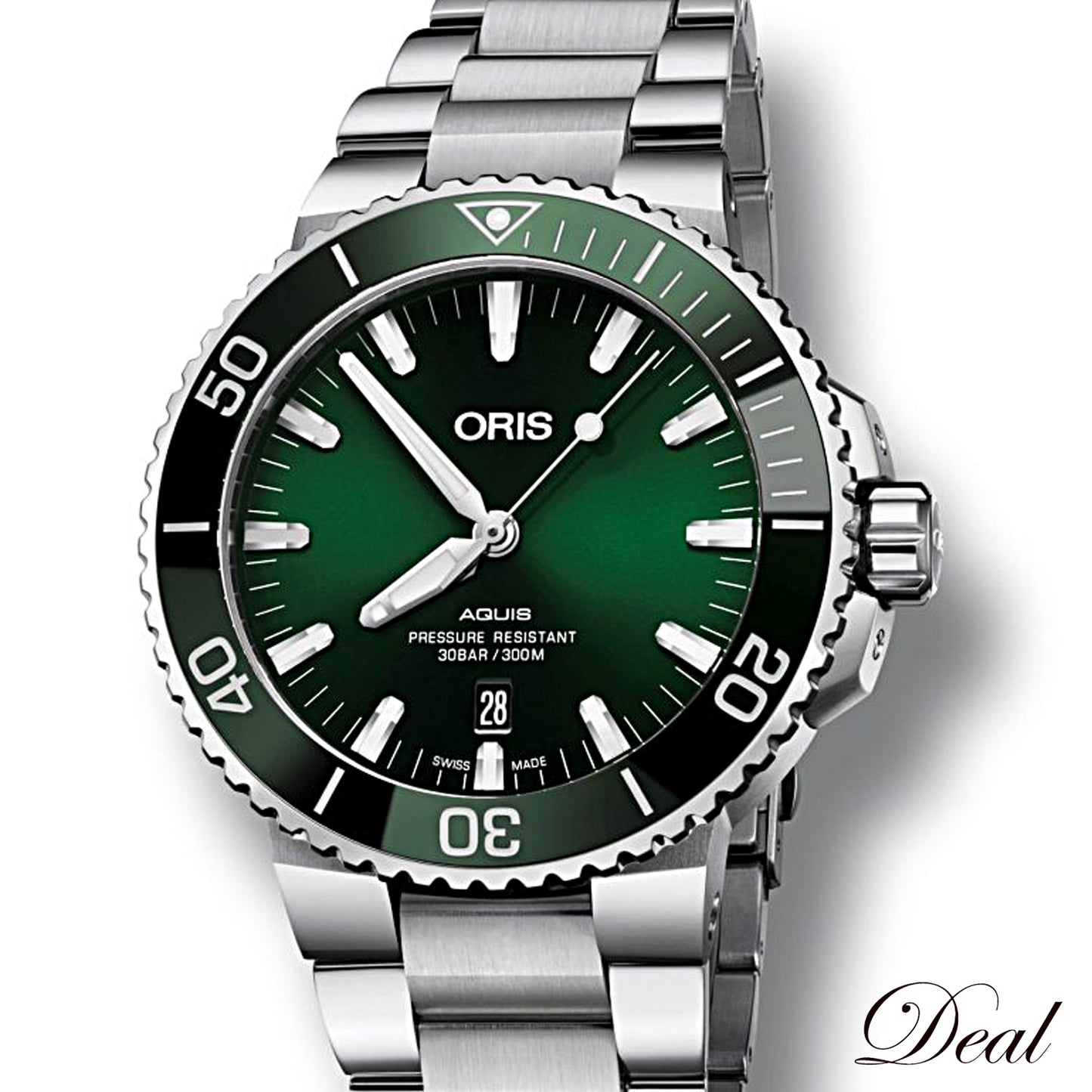 未使用 保管品 ORIS オリス アクイス デイト 01 733 7730 4157 グリーン メンズ 腕時計