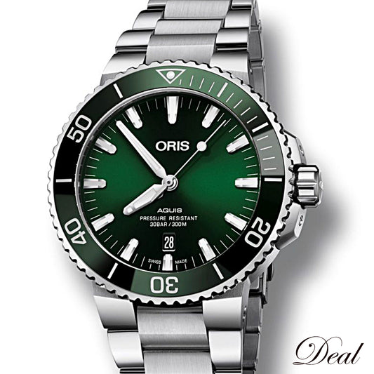 未使用 保管品 ORIS オリス アクイス デイト 01 733 7730 4157 グリーン メンズ 腕時計