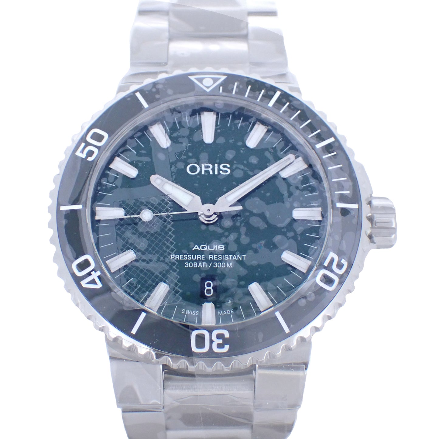 未使用 保管品 ORIS オリス アクイス デイト 01 733 7730 4157 グリーン メンズ 腕時計