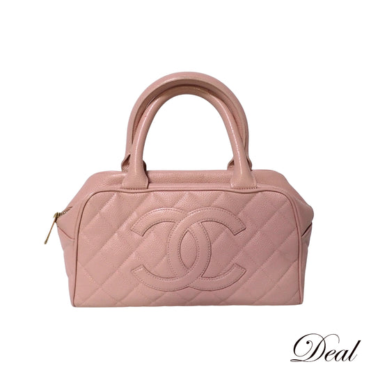 CHANEL シャネル ミニボストン キャビアスキン ピンク ココ A20996 ピンク レディース ハンドバッグ