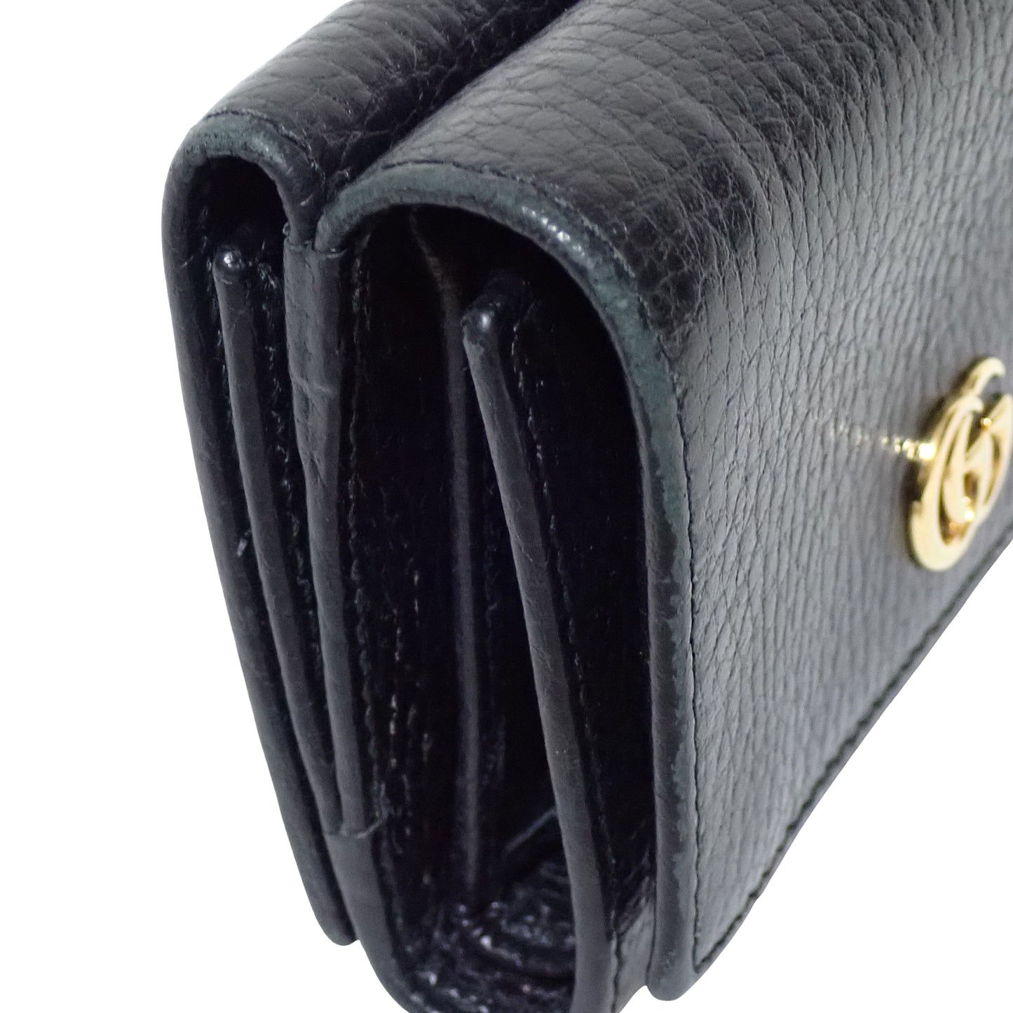 GUCCI グッチ GGマーモント コンパクトウォレット 474746 CAO0G 1000 ブラック レディース 三つ折り財布