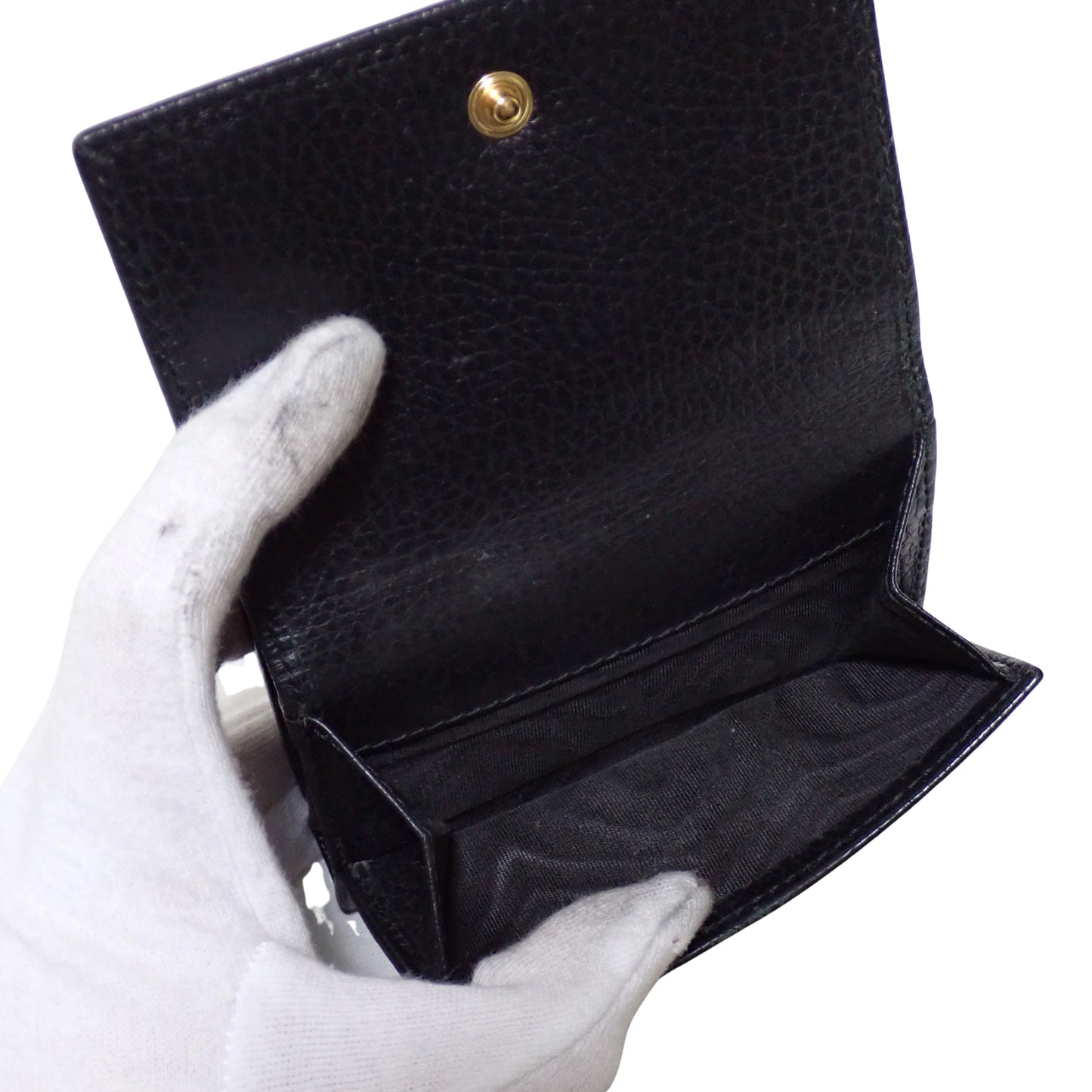 GUCCI グッチ GGマーモント コンパクトウォレット 474746 CAO0G 1000 ブラック レディース 三つ折り財布