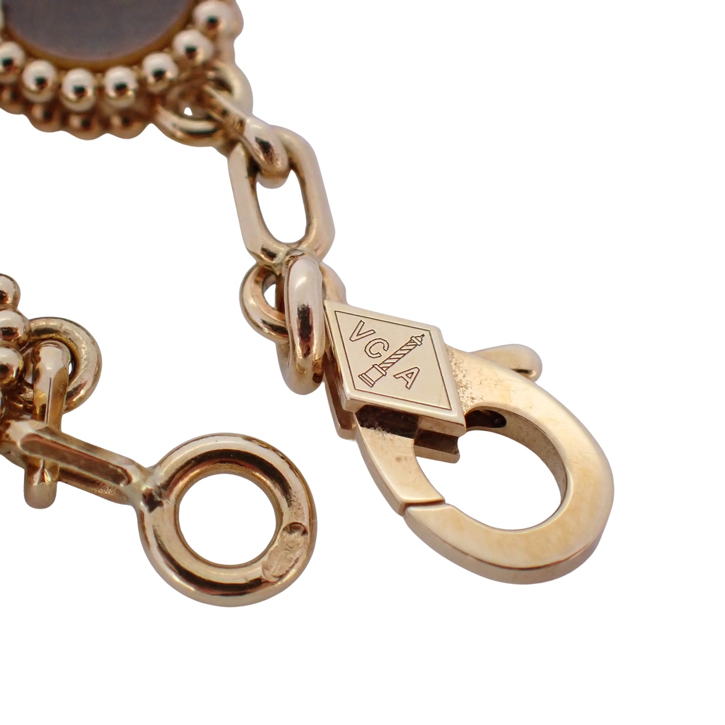 Van Cleef & Arpels ヴァンクリーフ＆アーペル ヴィンテージ アルハンブラ 5モチーフ K18YG タイガーズアイ VCARD35600 ゴールド レディース ブレスレット