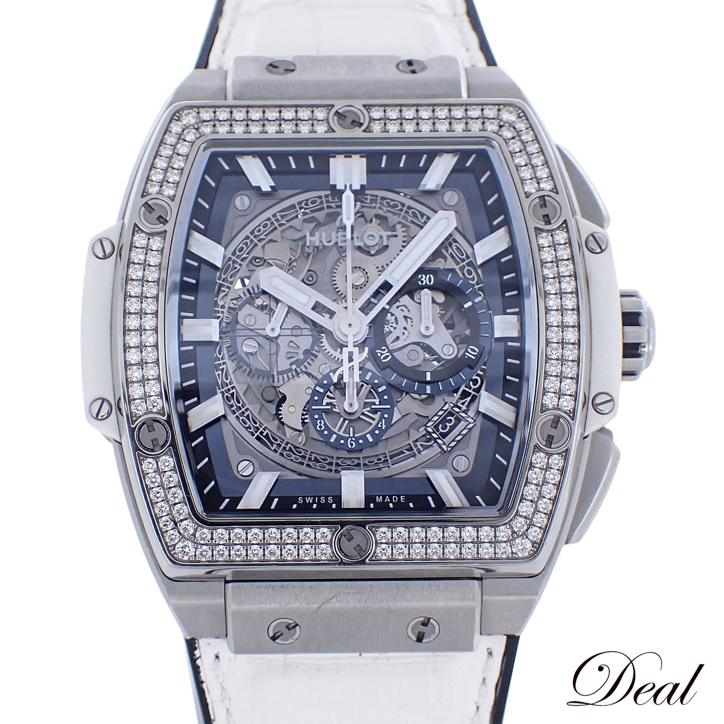 日本限定 ベゼルダイヤ HUBLOT ウブロ スピリット オブ ビッグバン チタニウム ホワイト 601.NE.0172.LR.1104.JPN19 メンズ 腕時計