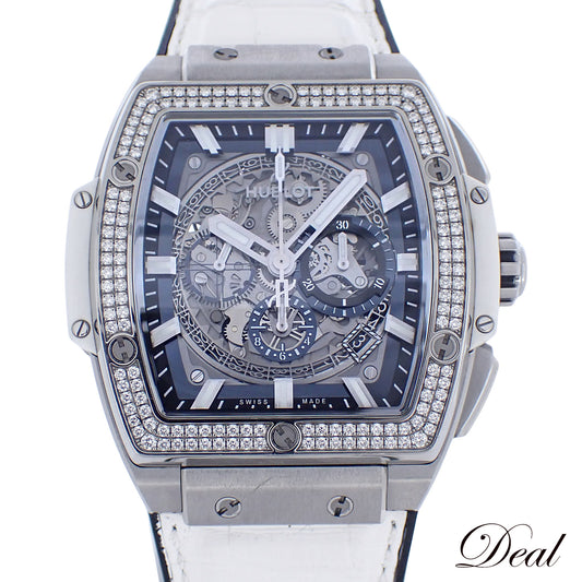 日本限定 ベゼルダイヤ HUBLOT ウブロ スピリット オブ ビッグバン チタニウム ホワイト 601.NE.0172.LR.1104.JPN19 メンズ 腕時計