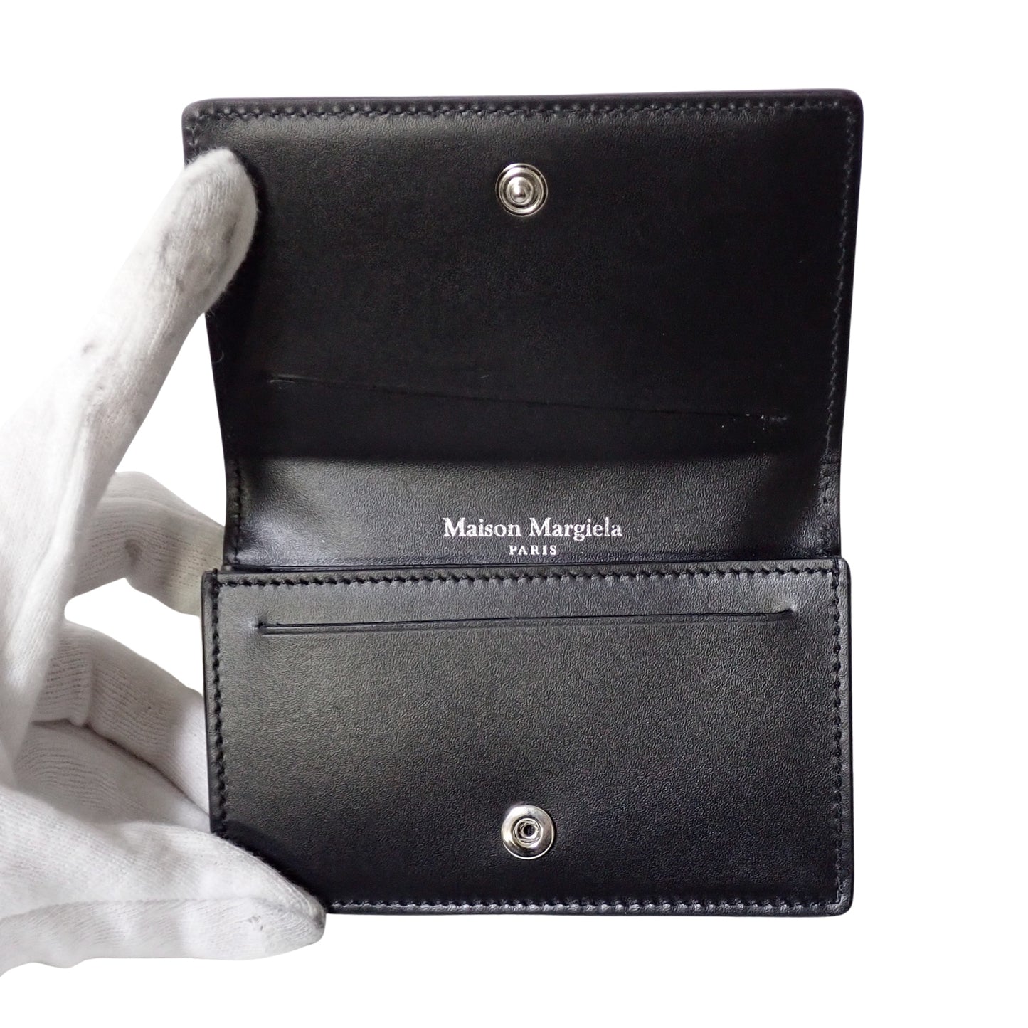 未使用 展示品 Maison Margiela メゾンマルジェラ 4ステッチ パスケース SA3VX0005 ブラック メンズ カードケース