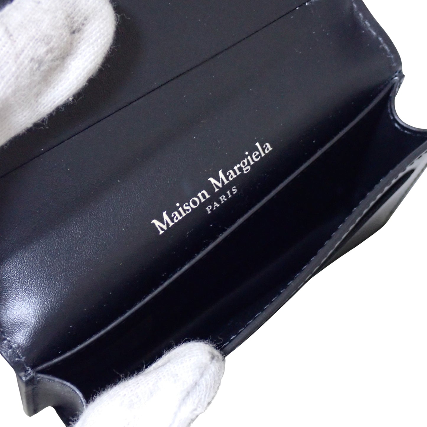 未使用 展示品 Maison Margiela メゾンマルジェラ 4ステッチ パスケース SA3VX0005 ブラック メンズ カードケース