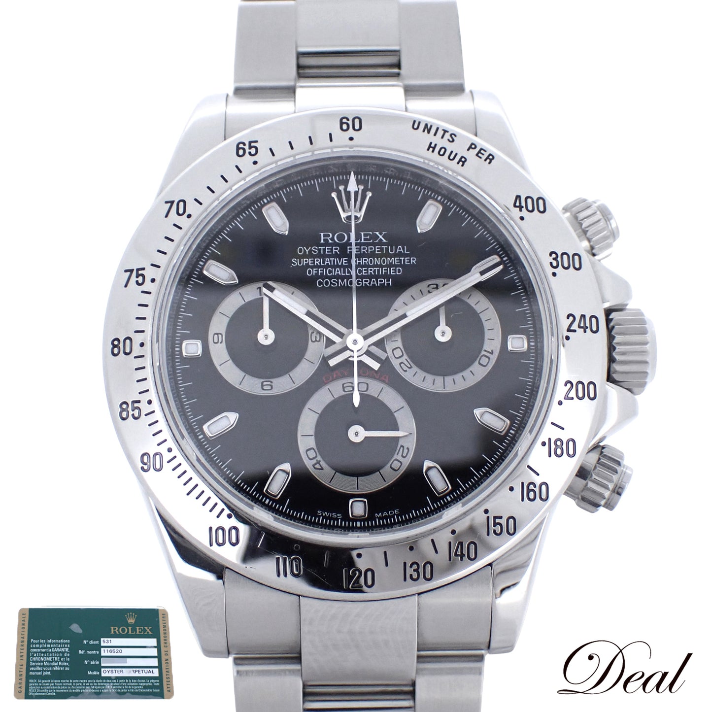 ROLEX ロレックス コスモグラフ デイトナ Z 116520 黒 ブラック ギャラ有 メンズ 腕時計