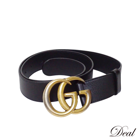 GUCCI グッチ GG マーモント エンブレム 397660 85/34 ブラック メンズ ベルト