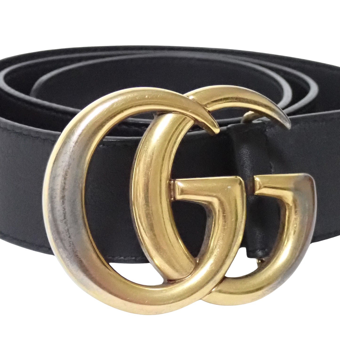 GUCCI グッチ GG マーモント エンブレム 397660 85/34 ブラック メンズ ベルト