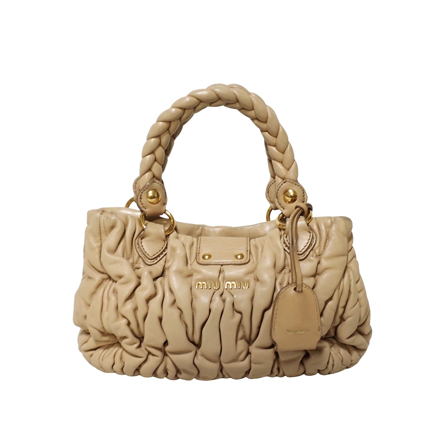 miumiu ミュウミュウ マテラッセ 2way ショルダー RN0473 ベージュ レディース ハンドバッグ