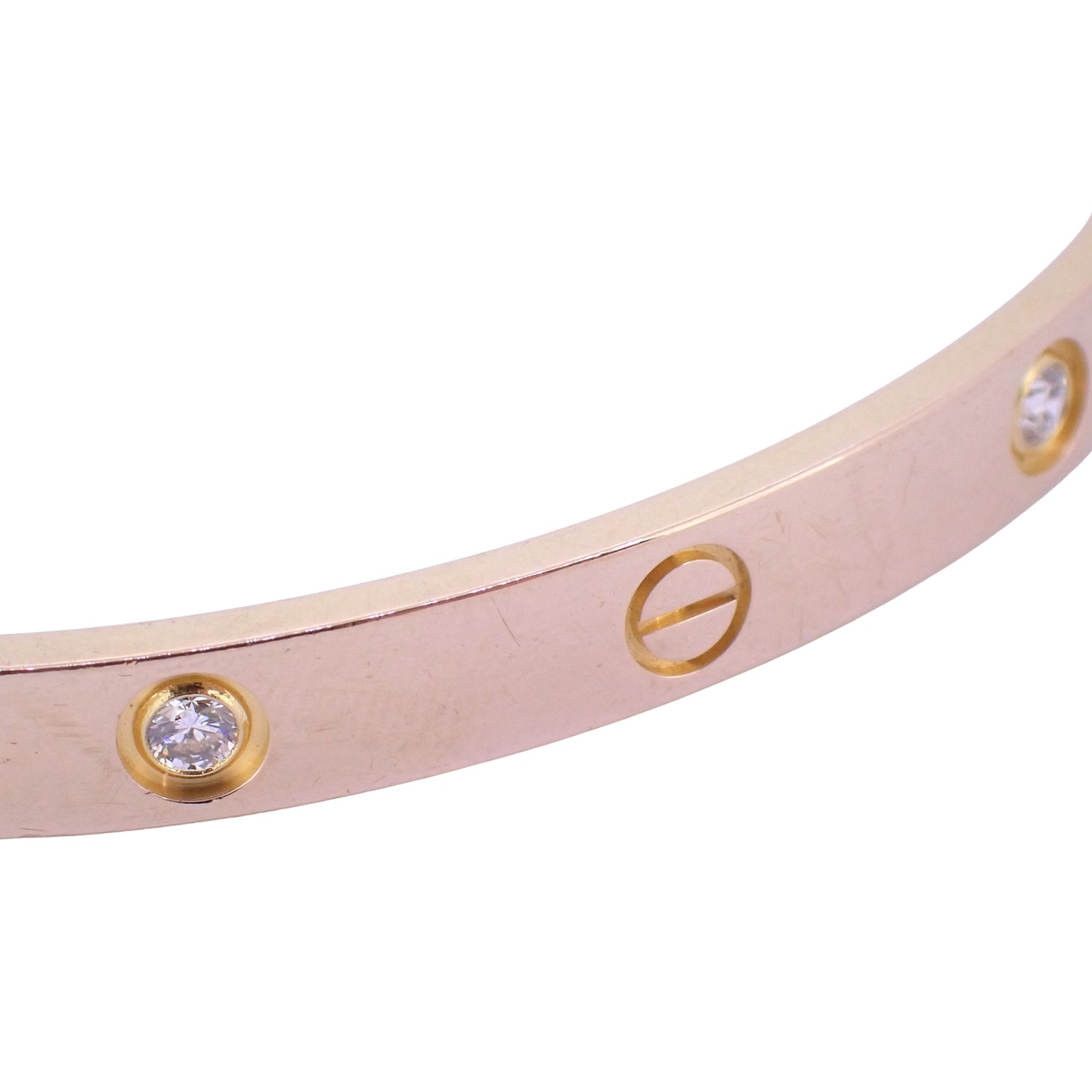 Cartier カルティエ ラブブレス K18PG ハーフダイヤ 6Pダイヤ #18 ゴールド レディース ブレスレット