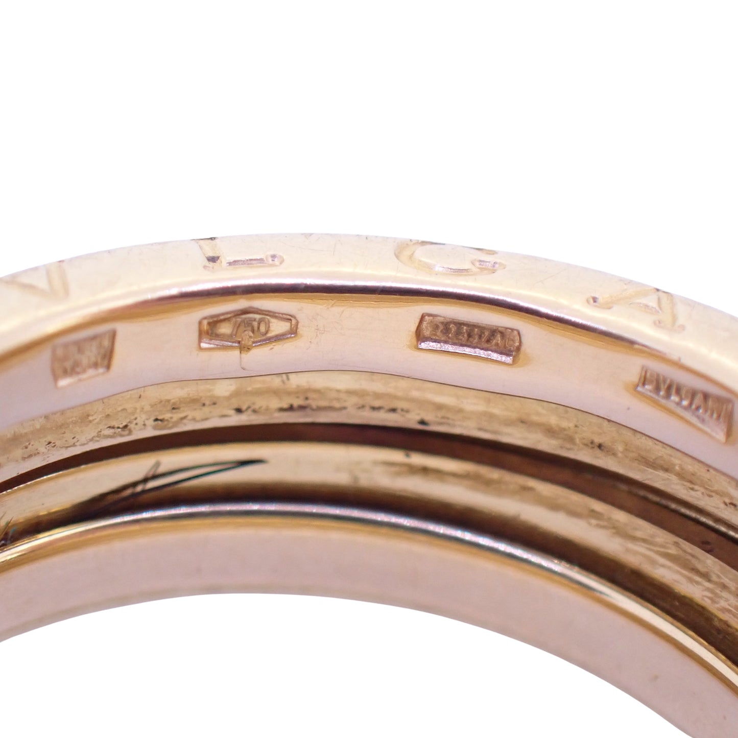 BVLGARI ブルガリ B-zero1 2バンド K18YG 13.5～14号 ゴールド メンズ リング 指輪