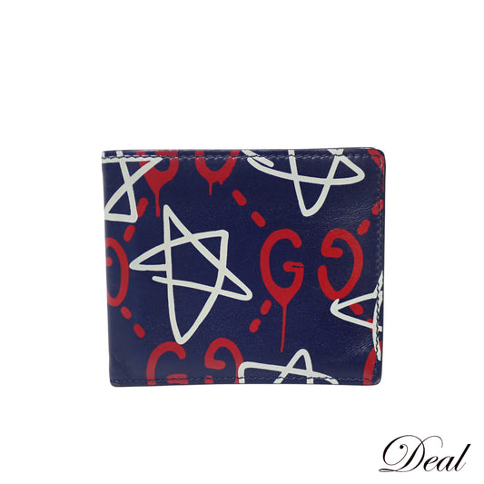 GUCCI グッチ GGゴースト 448463 ネイビー メンズ 二つ折り財布