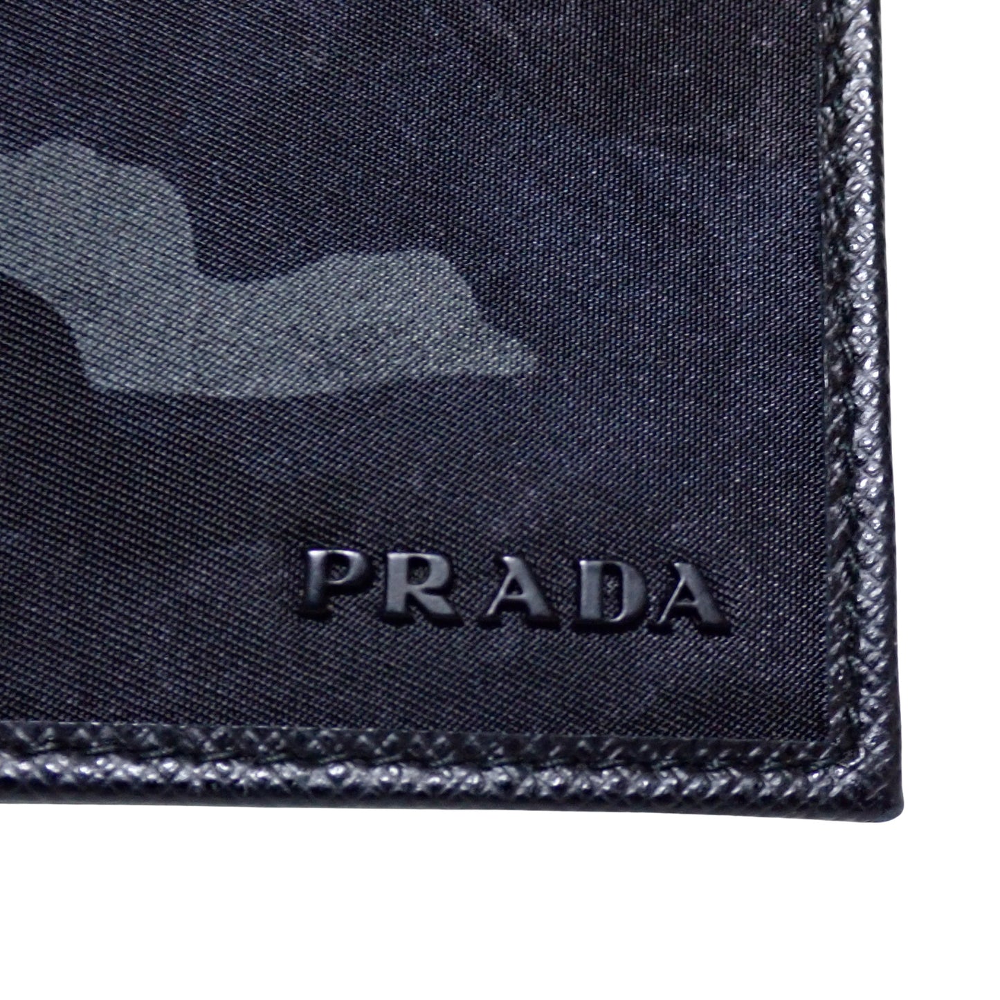 PRADA プラダ カモフラージュ 迷彩 2MO738 ブラック メンズ 二つ折り財布
