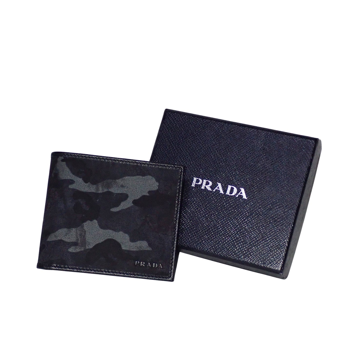 PRADA プラダ カモフラージュ 迷彩 2MO738 ブラック メンズ 二つ折り財布