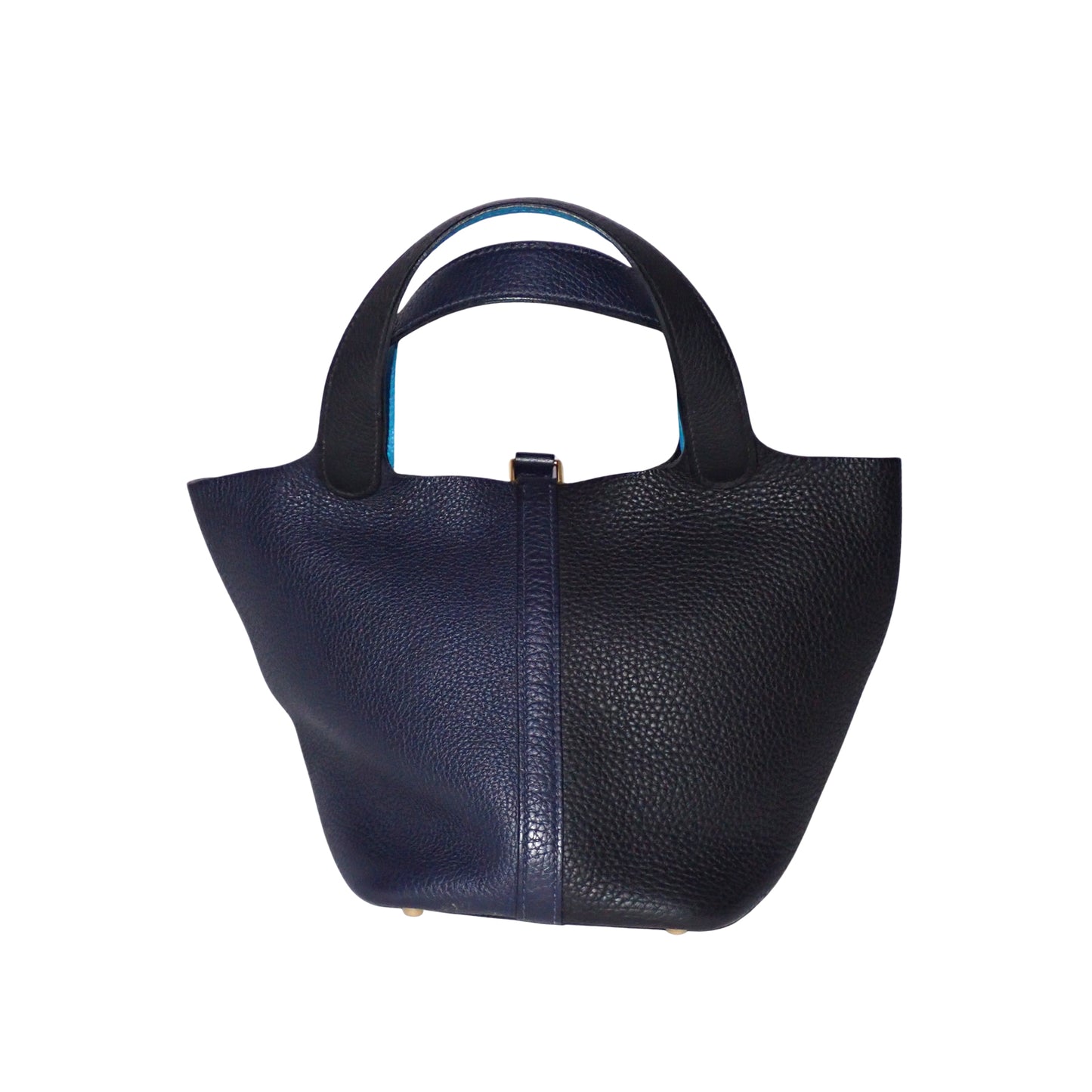 HERMES エルメス ピコタンロック PM カザック ブラック×ネイビー Y刻印 ハンドバッグ ブラック レディース トートバッグ