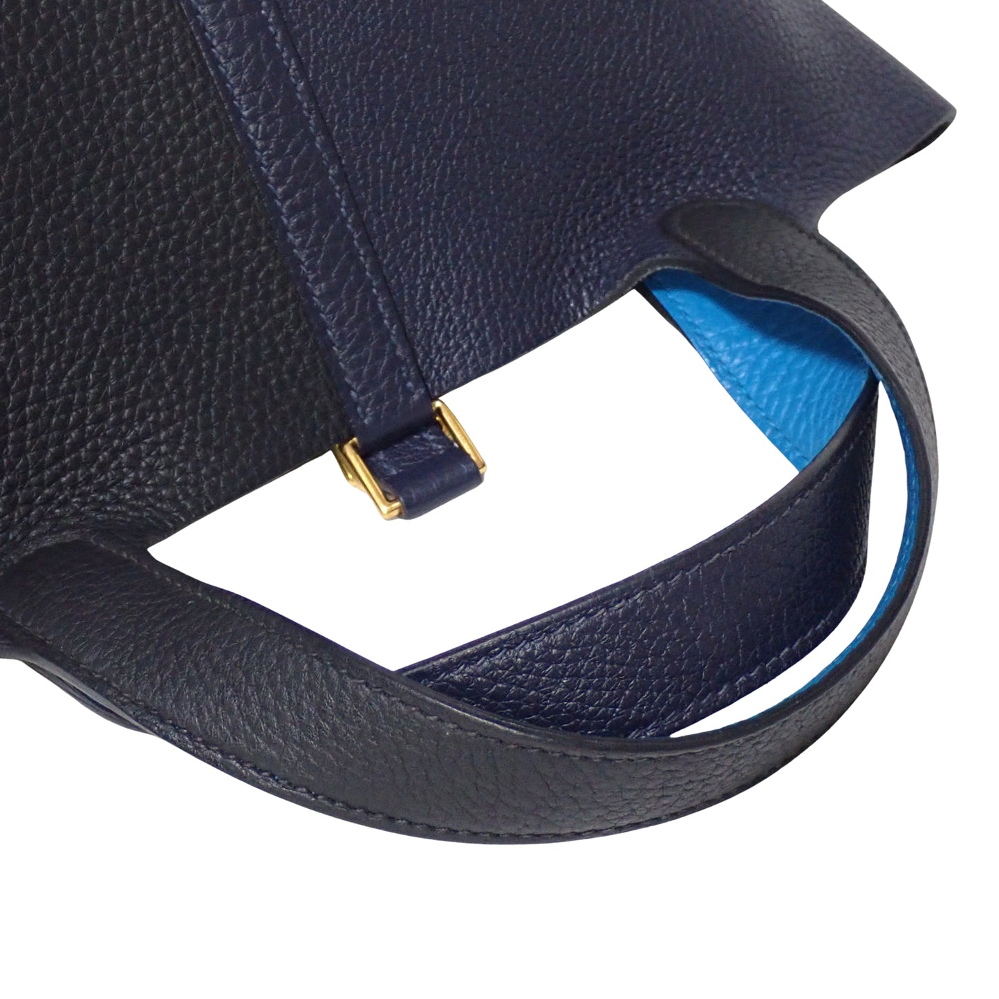 HERMES エルメス ピコタンロック PM カザック ブラック×ネイビー Y刻印 ハンドバッグ ブラック レディース トートバッグ