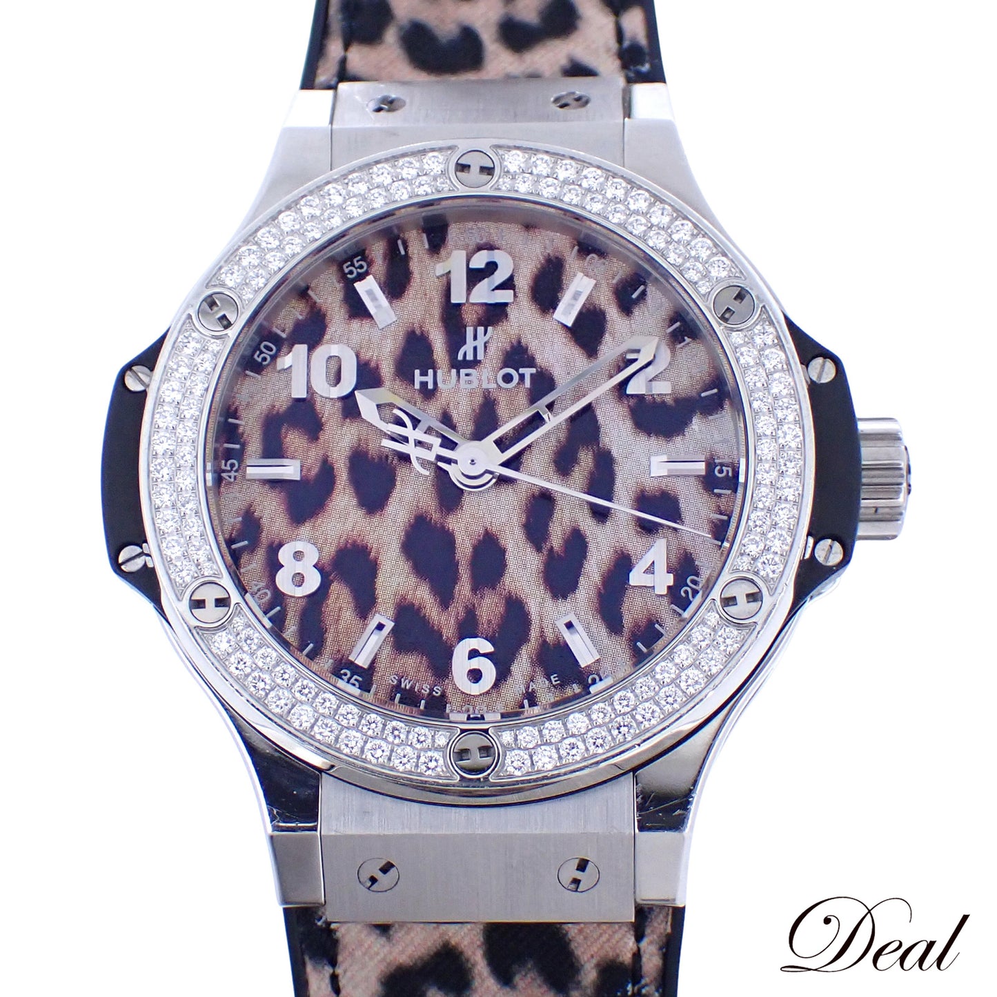 日本限定 HUBLOT ウブロ ビッグバン レオパード ダイヤ 361.SX.7710.NR.1104.JLE14 レディース 腕時計