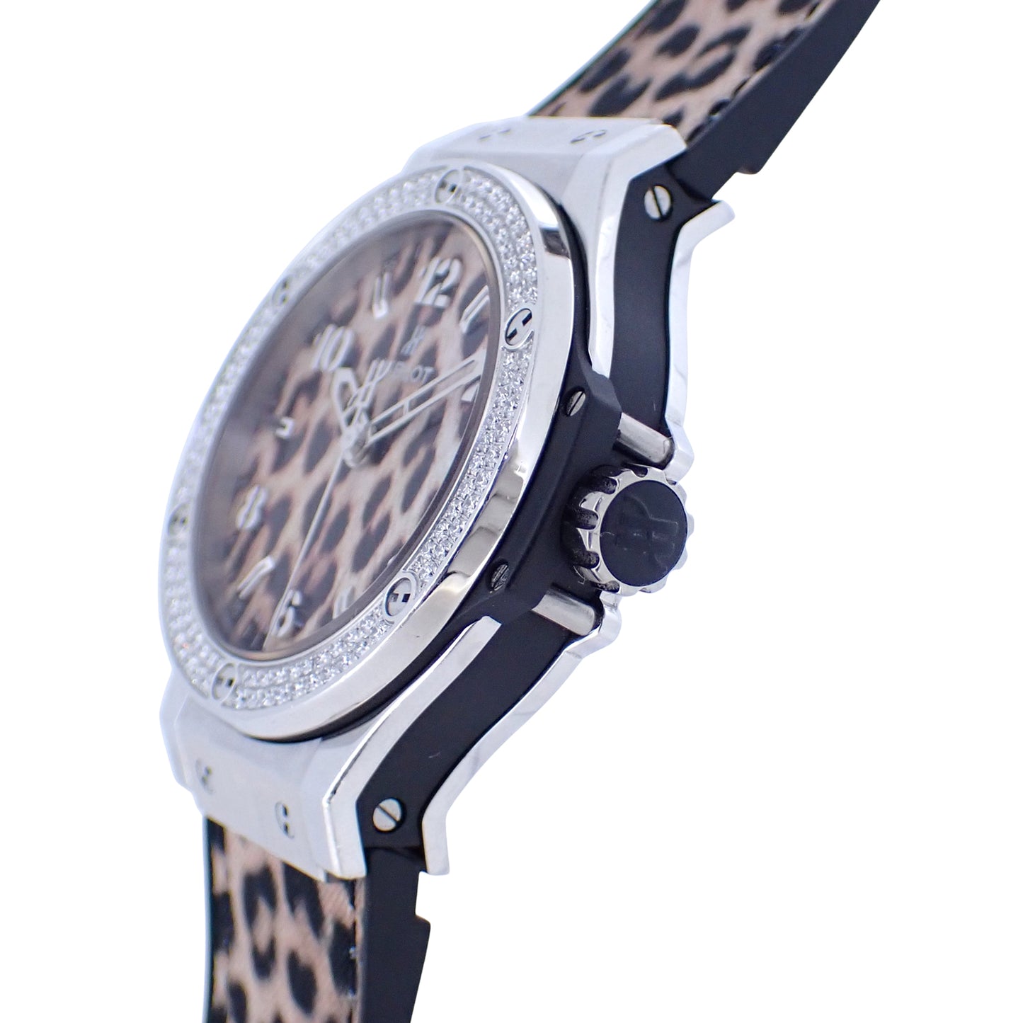 日本限定 HUBLOT ウブロ ビッグバン レオパード ダイヤ 361.SX.7710.NR.1104.JLE14 レディース 腕時計