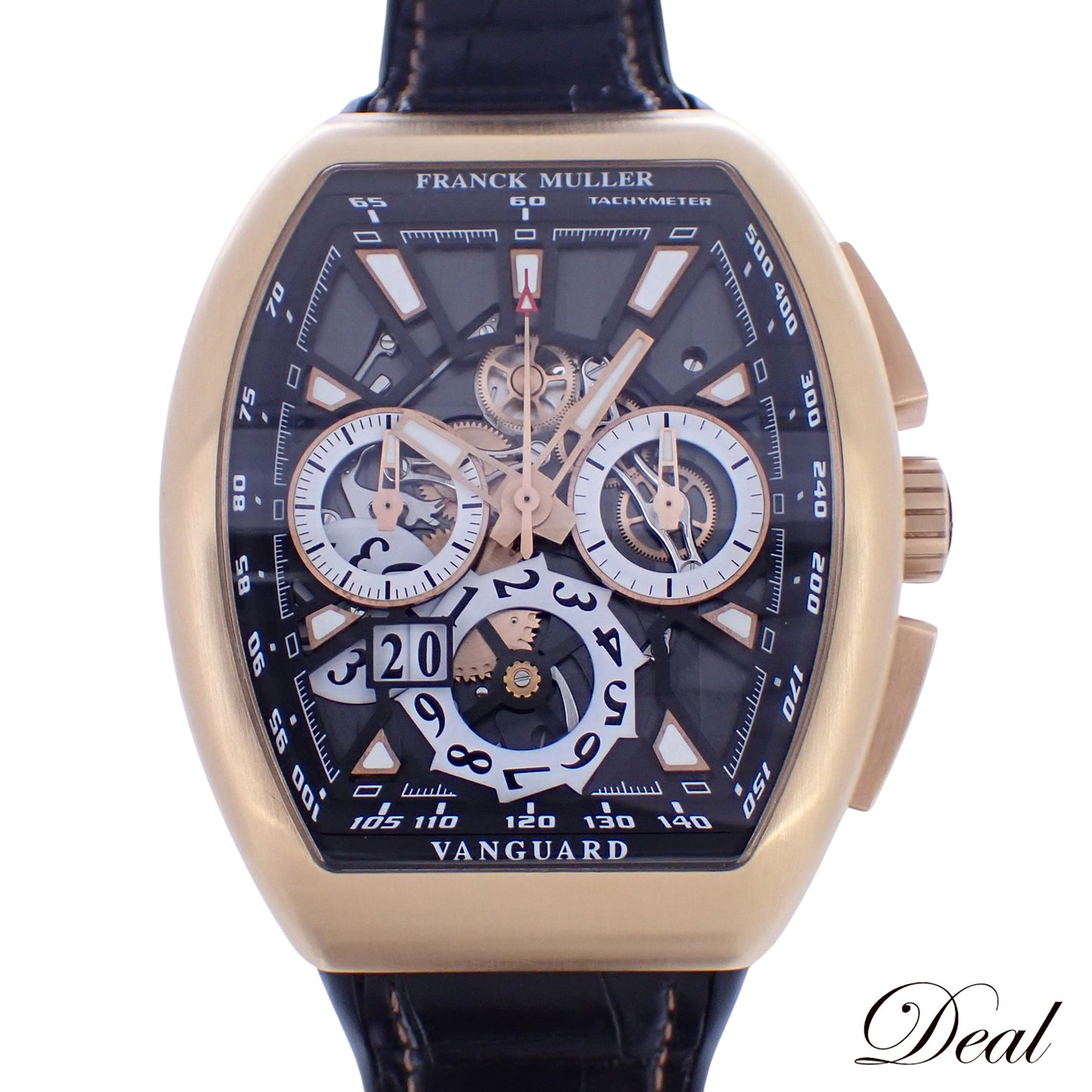 K18PG FRANCK MULLER フランクミュラー ヴァンガード グランデイト V45CCGD SQT 5N BRNR メンズ 腕時計