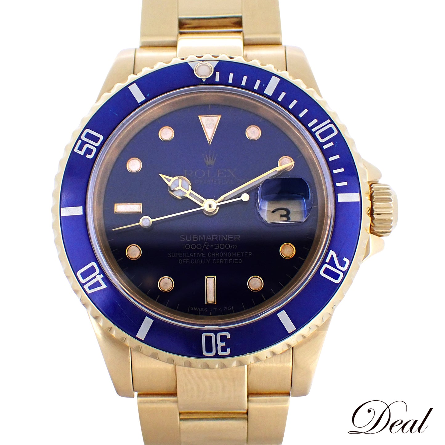 K18YG ROLEX ロレックス サブマリーナ デイト E パープル 16618 金無垢 メンズ 腕時計