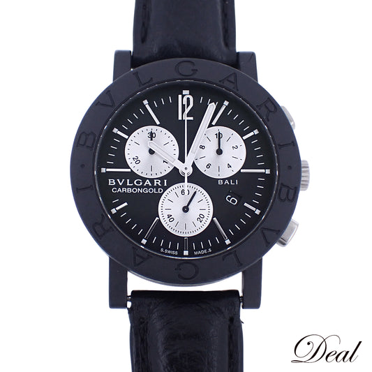 999本限定 BVLGARI ブルガリ カーボンゴールド クロノ BB38CLCH メンズ 腕時計