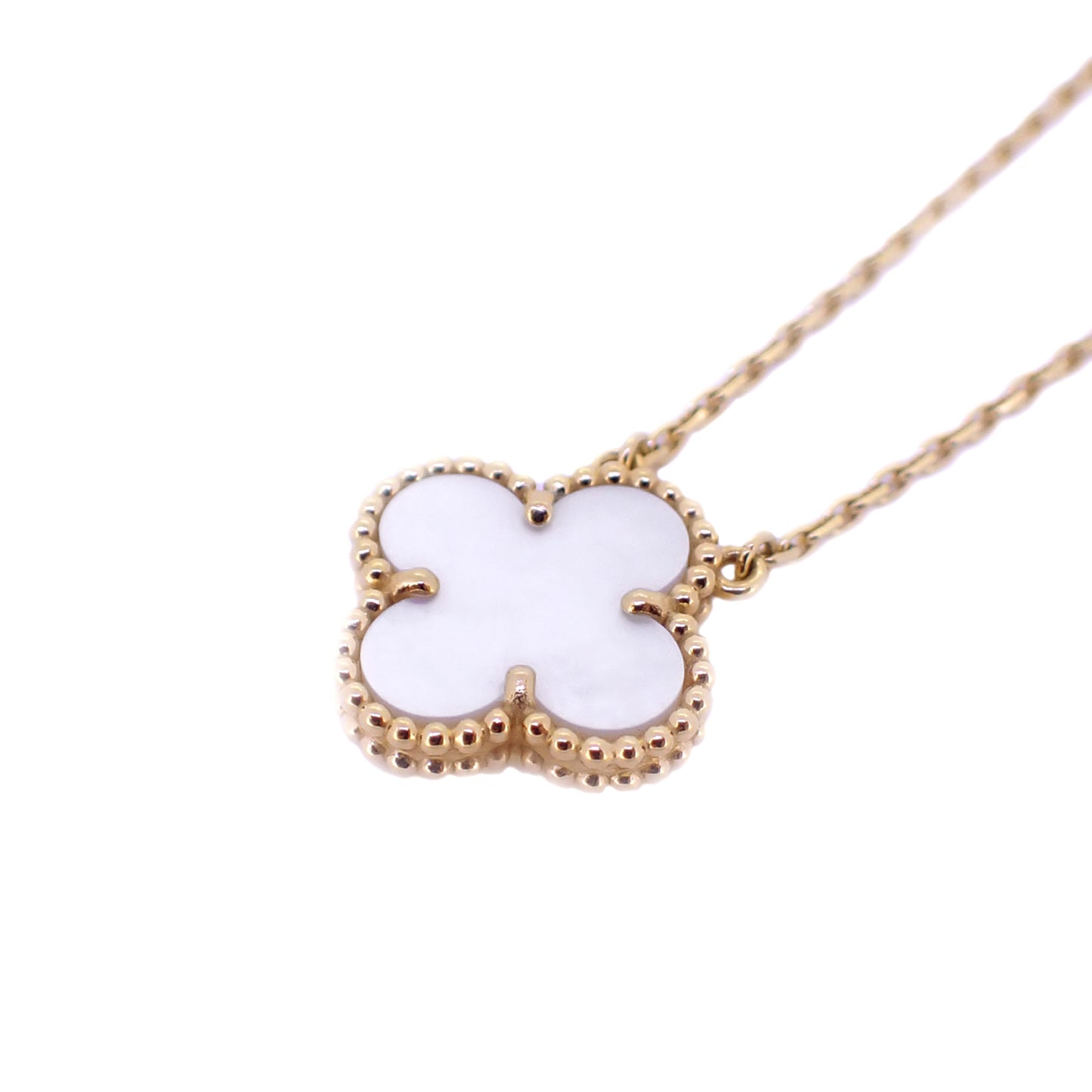 Van Cleef & Arpels ヴァンクリーフ＆アーペル ヴィンテージアルハンブラ K18YG マザーオブパール VCARA45900 ゴールド レディース ネックレス