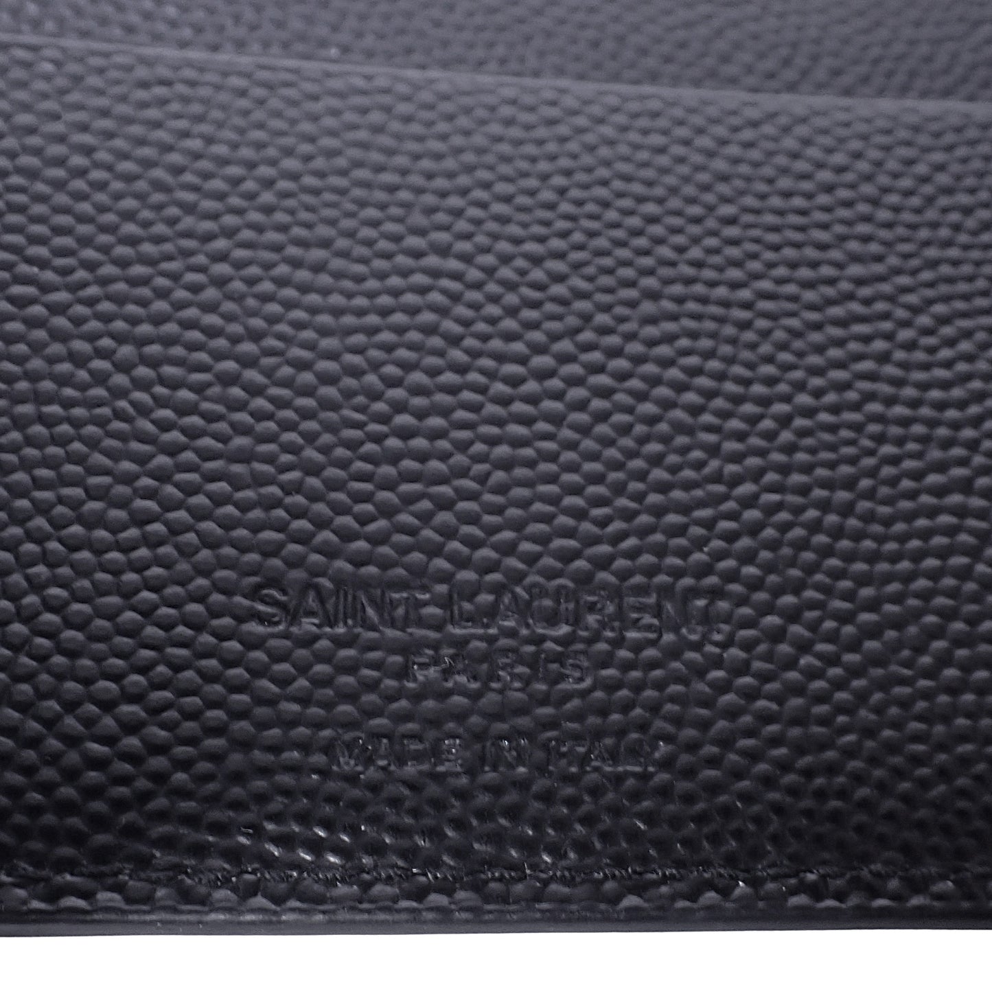 SAINT LAURENT サンローラン マネークリップ ぺブルレザー 378005 BTY0N 1000 ブラック メンズ 二つ折り財布