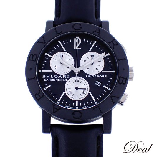 999本限定 BVLGARI ブルガリ カーボンゴールド クロノ BB38CLCH メンズ 腕時計