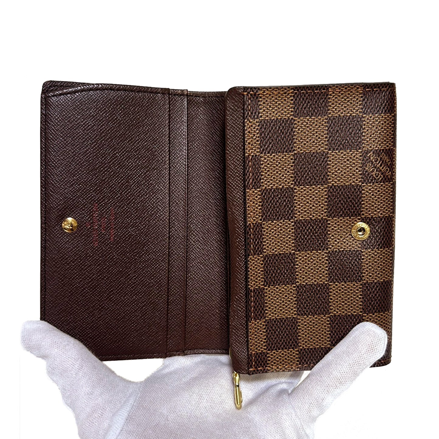 LOUIS VUITTON ルイ・ヴィトン ダミエ ポルトフォイユトレゾール N61736 コンパクトウォレット ブラウン レディース 二つ折り財布
LV