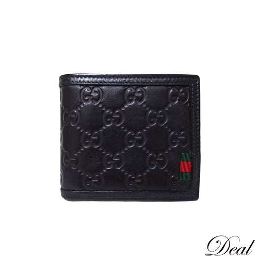 GUCCI グッチ GG シマ 237359 ブラック ブラック メンズ 二つ折り財布
