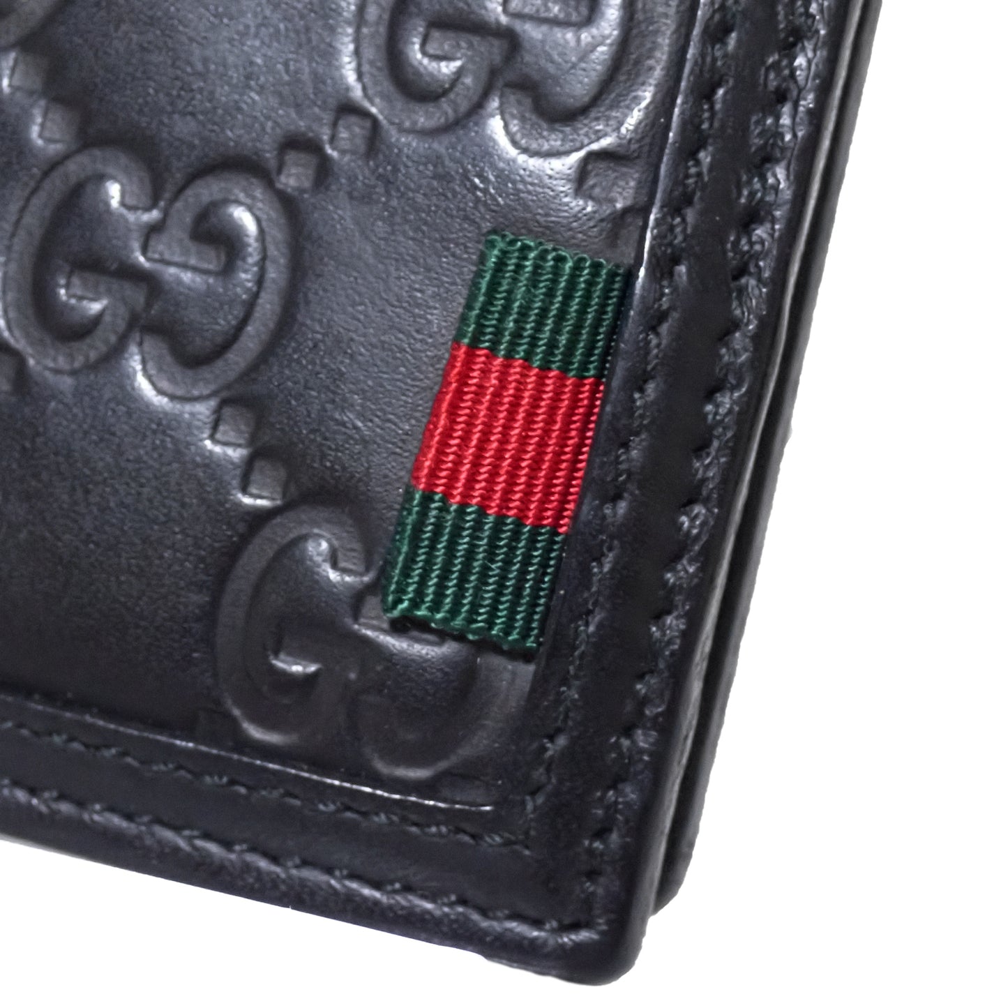 GUCCI グッチ GG シマ 237359 ブラック ブラック メンズ 二つ折り財布