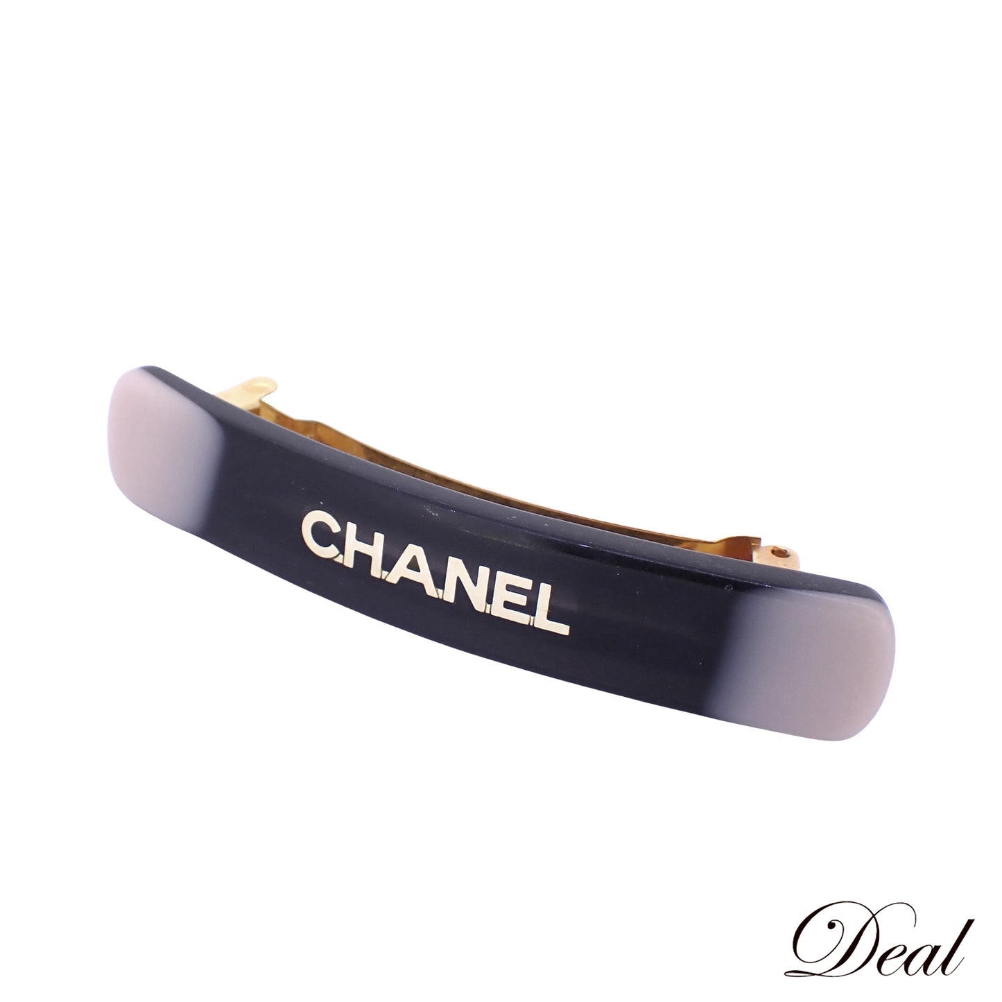 CHANEL シャネル ロゴ グラデーション ピンク×ブラック 01A レジン マルチカラー レディース バレッタ