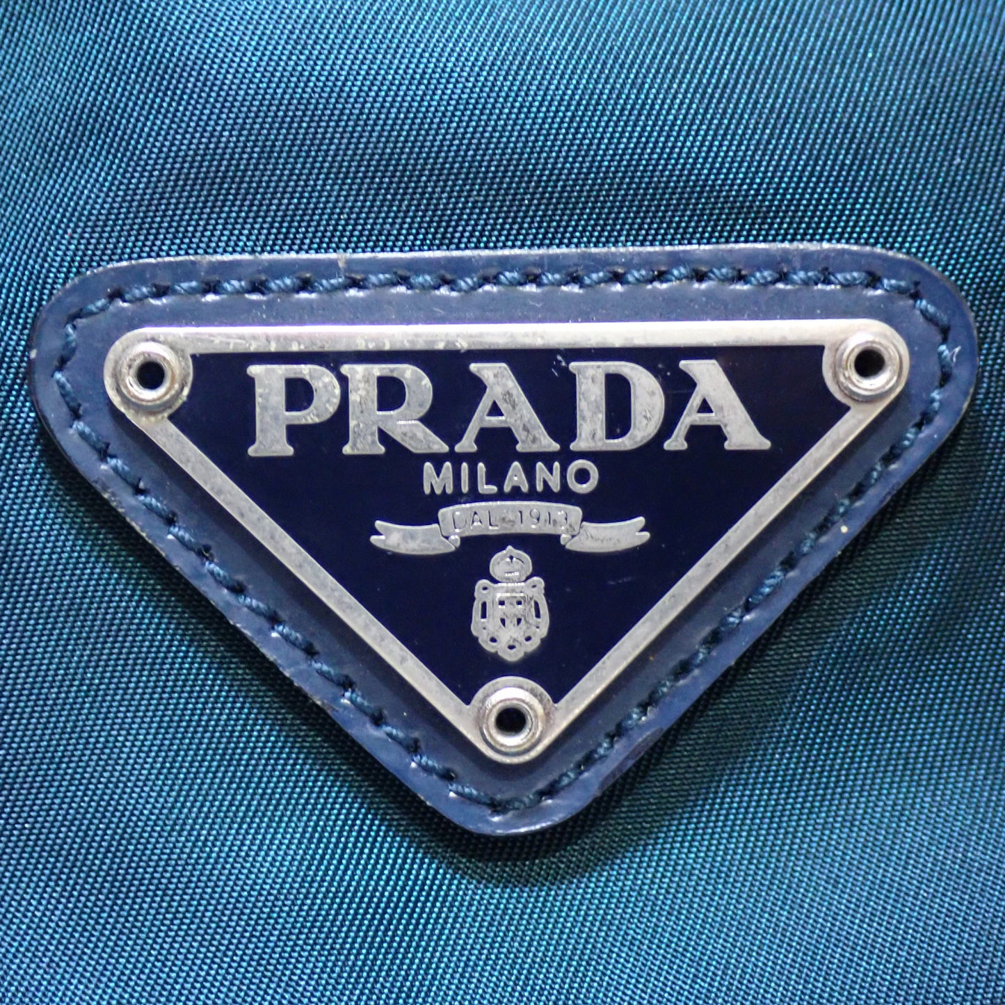 PRADA プラダ 三角ロゴ トート ナイロン 折り畳み エコバッグ ブルー レディース トートバッグ