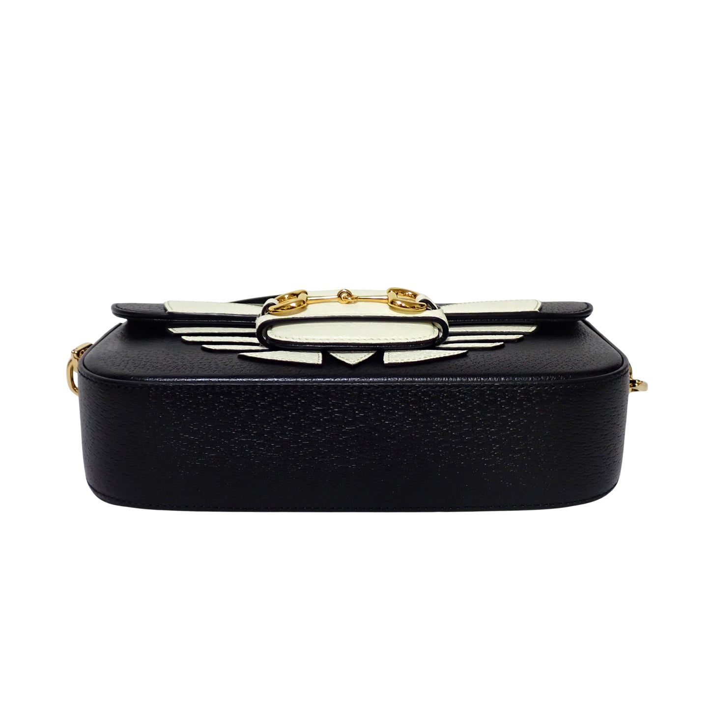 美品 アディダス コラボ GUCCI グッチ ホースビット ハンドバッグ 722009 チェーンショルダー ブラック レディース ショルダーバッグ