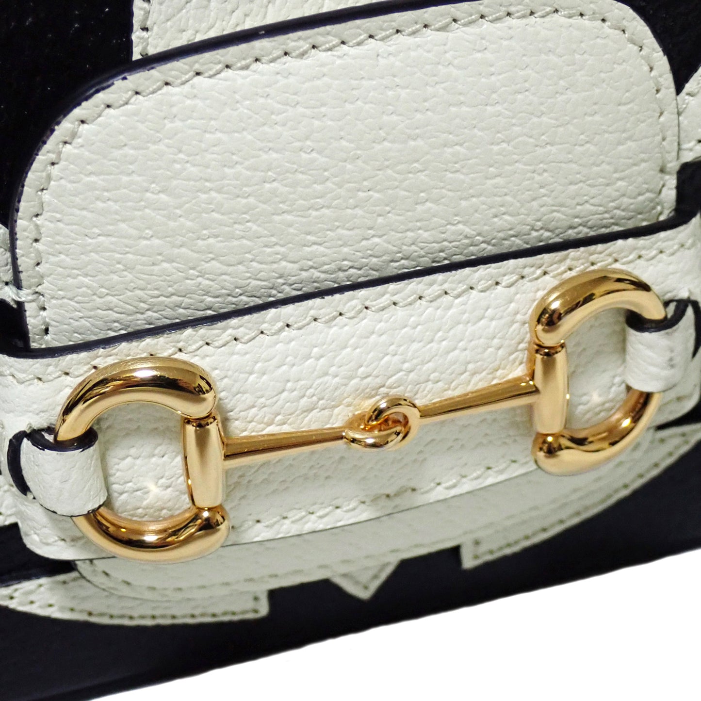 美品 アディダス コラボ GUCCI グッチ ホースビット ハンドバッグ 722009 チェーンショルダー ブラック レディース ショルダーバッグ