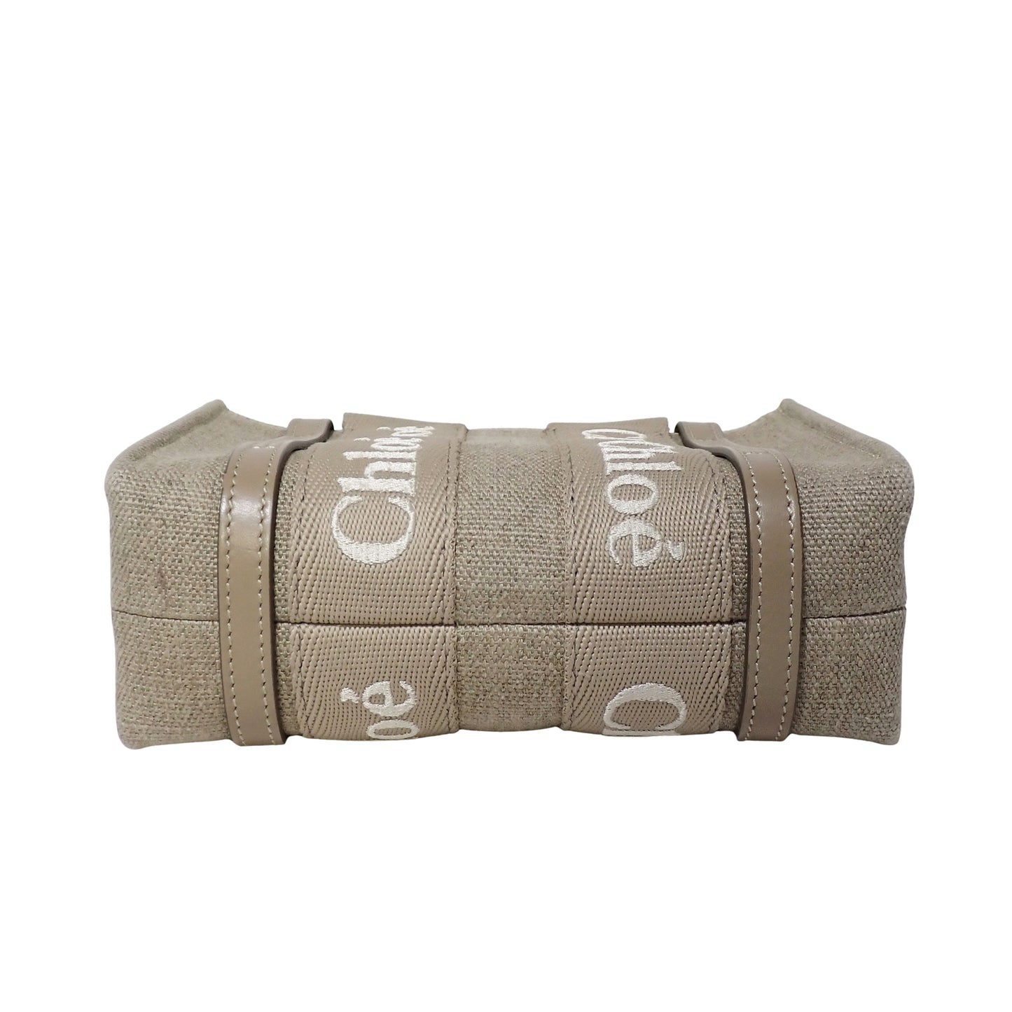 Chloe クロエ ウッディ ミニトートバッグ リネンキャンバス CHC24UP237L17 ベージュ レディース ショルダーバッグ