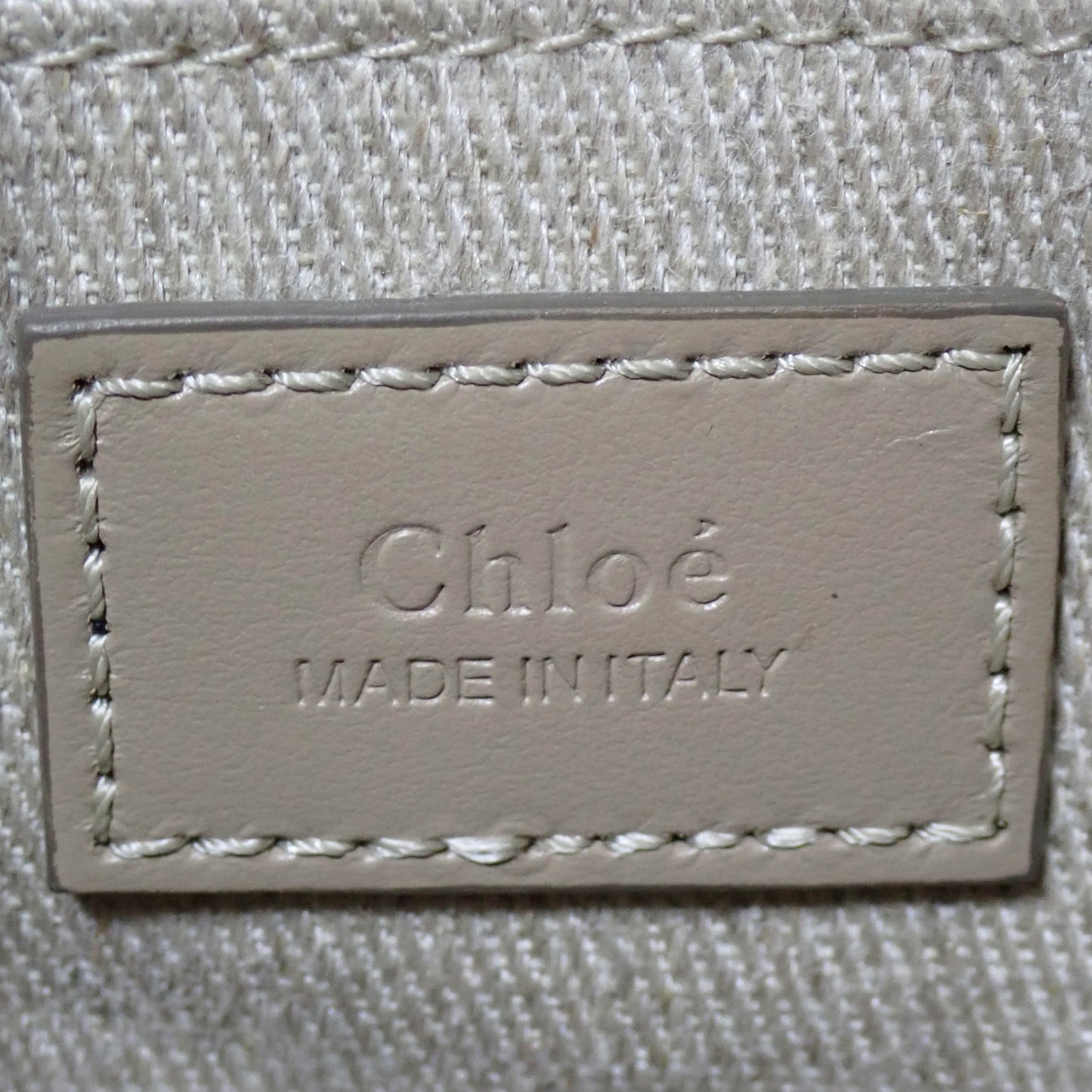Chloe クロエ ウッディ ミニトートバッグ リネンキャンバス CHC24UP237L17 ベージュ レディース ショルダーバッグ