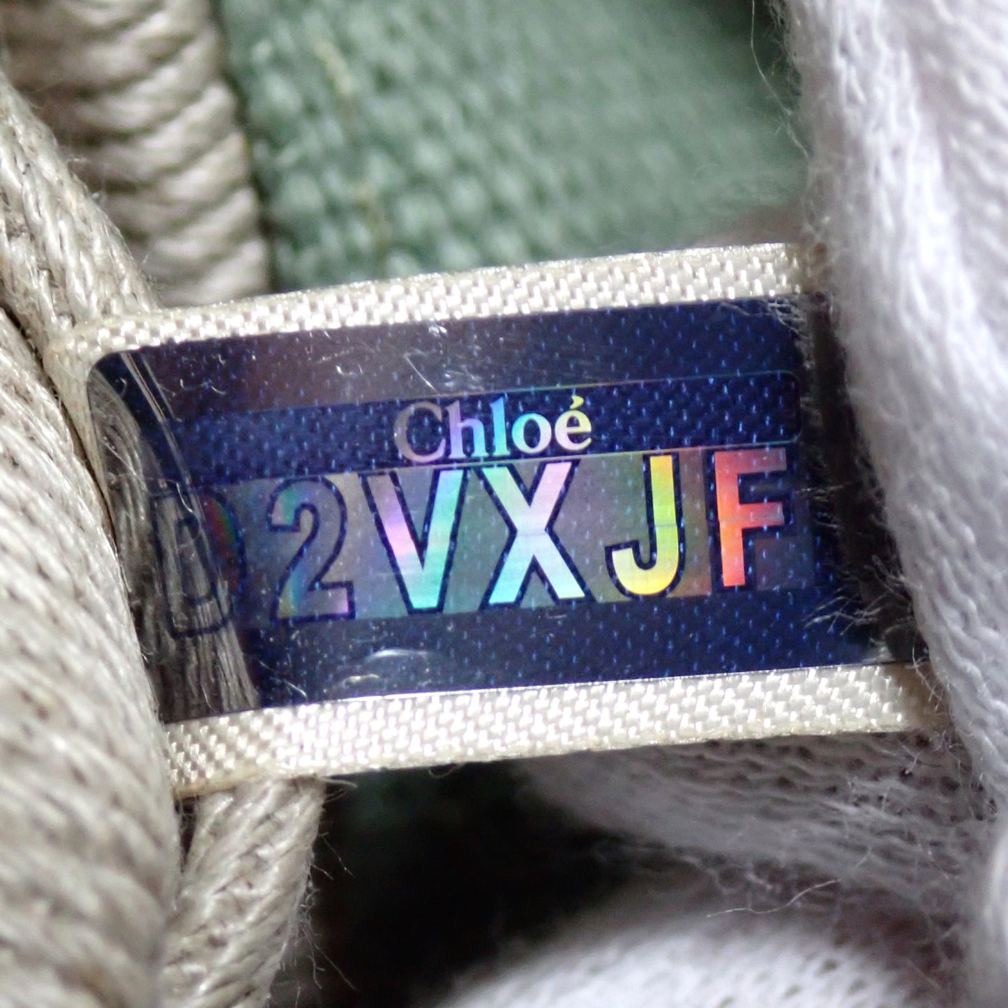 美品 Chloe クロエ ウッディ スモール トートバッグ リネンキャンバス CHC22WS397J27 マルチカラー レディース ショルダーバッグ