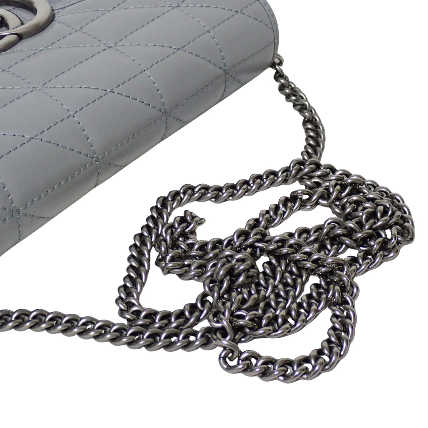 GUCCI グッチ GGマーモント キルティング チェーン ショルダーバッグ 474575 グレー レディース チェーンウォレット