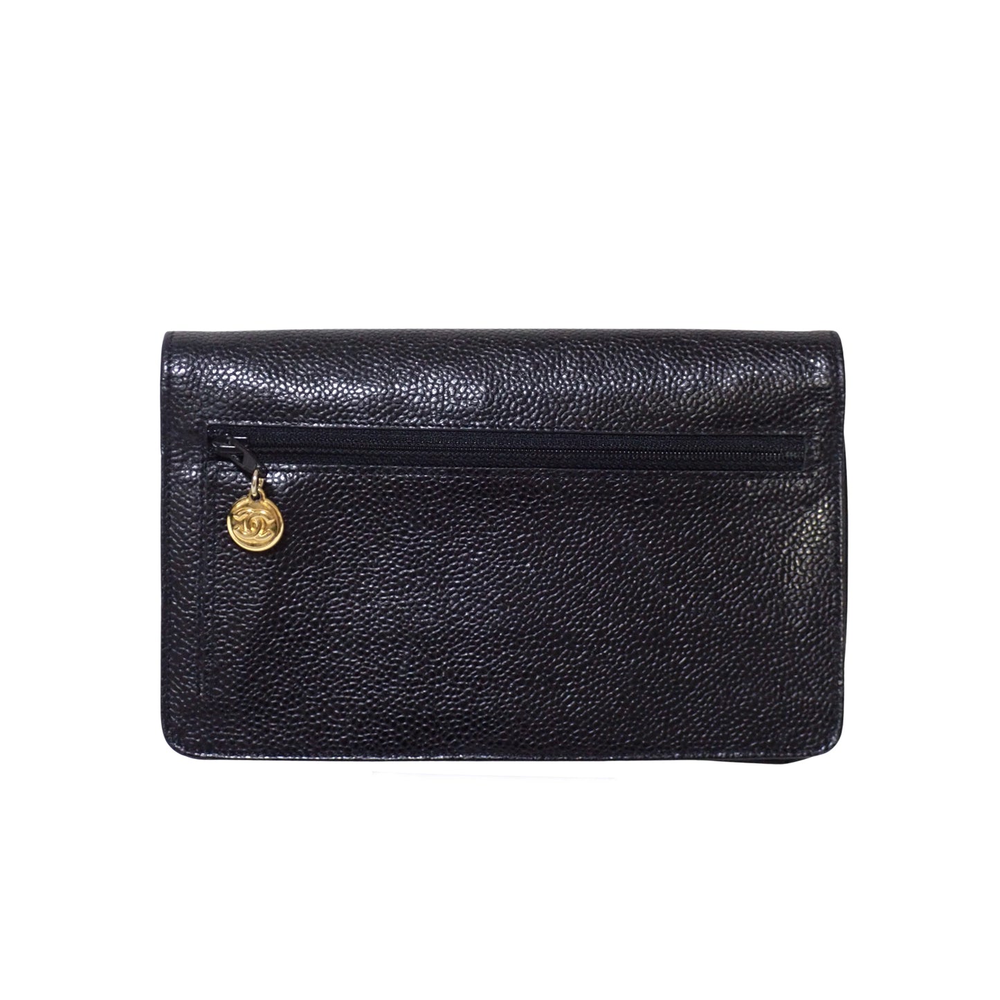 CHANEL シャネル ココマーク チェーンウォレット P16098 キャビアスキン ヴィンテージ ブラック レディース ショルダーバッグ