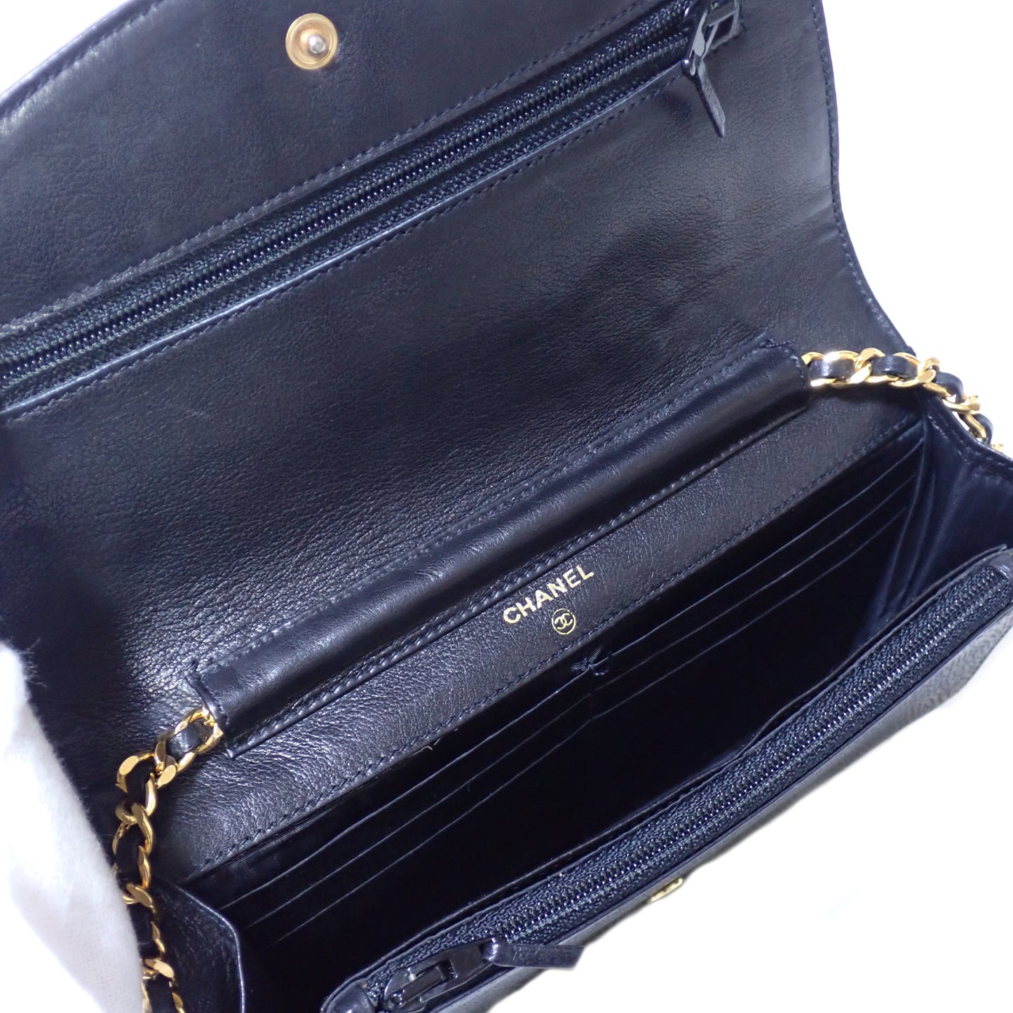 CHANEL シャネル ココマーク チェーンウォレット P16098 キャビアスキン ヴィンテージ ブラック レディース ショルダーバッグ