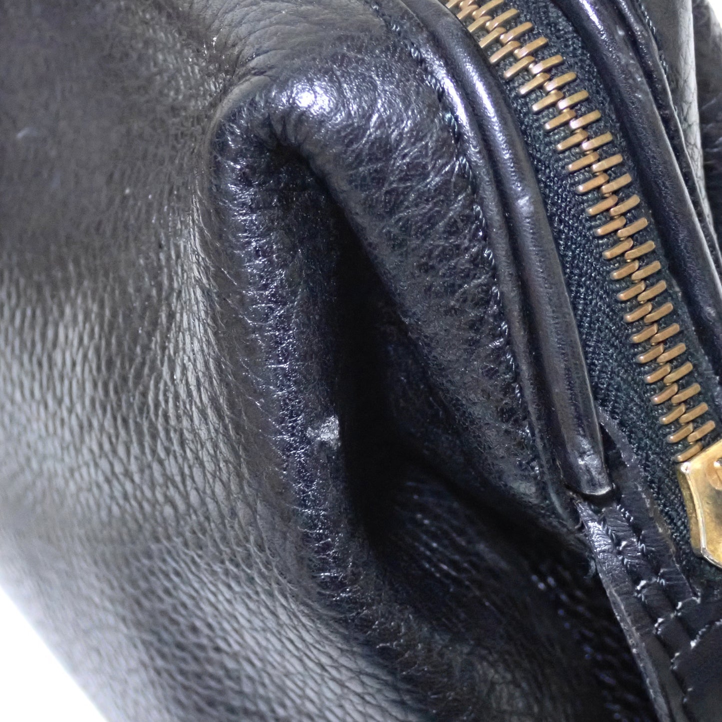 CELINE セリーヌ レザー メイクポーチ コスメ 大容量 ブラック レディース ポーチ