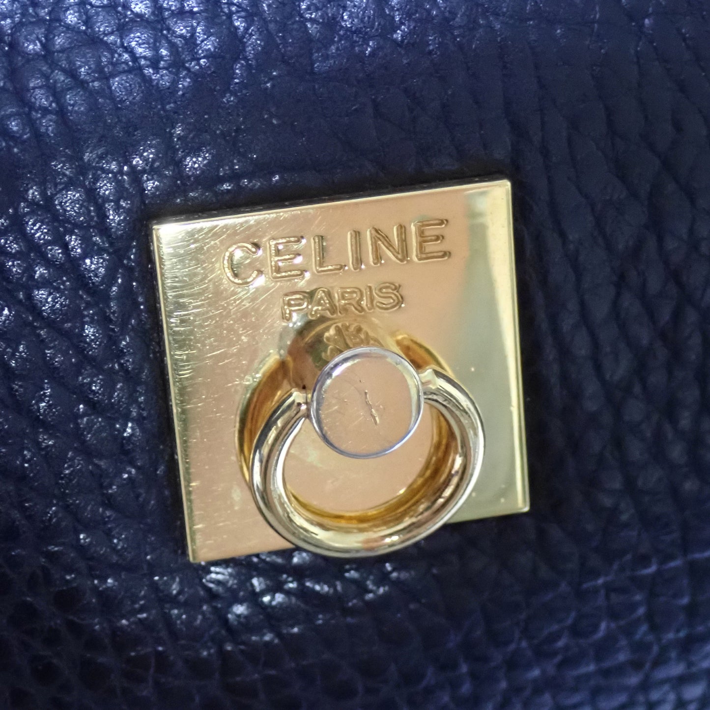 CELINE セリーヌ レザー メイクポーチ コスメ 大容量 ブラック レディース ポーチ