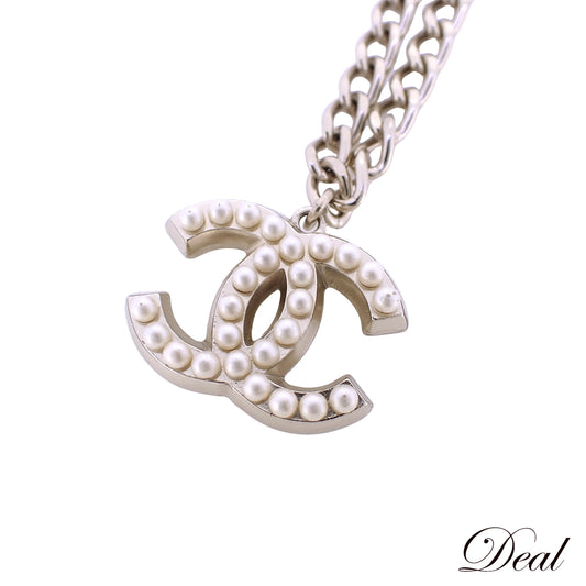 CHANEL シャネル ココマーク ラインパール シルバー 04A ヴィンテージ シルバー レディース ネックレス