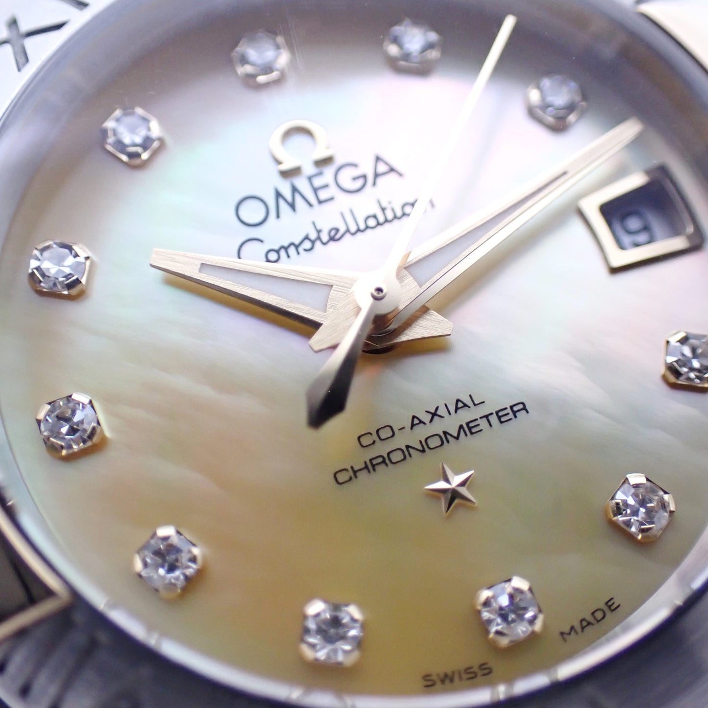 OMEGA オメガ コンステレーション ブラッシュ 11PD イエローシェル 123.20.27.20.57.003 コーアクシャル クロノメーター SS/YG レディース 腕時計